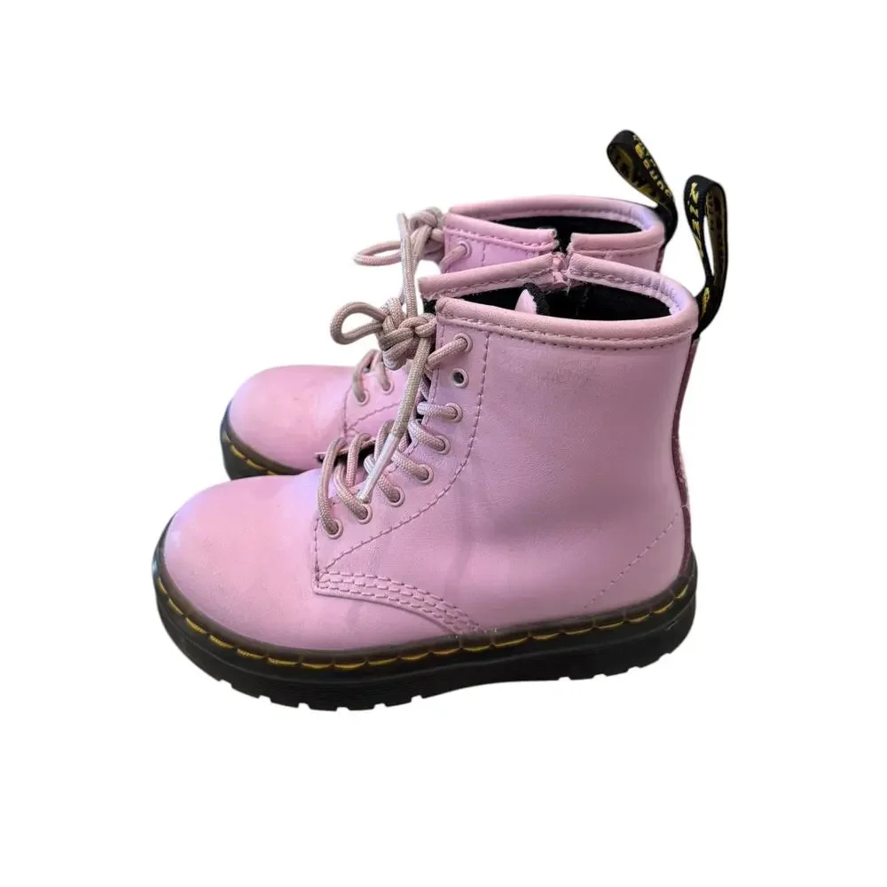 Dr. Martens Zavala Pink Lace Up Boots Kids US 9 EU 26